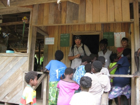Papua at school with kids